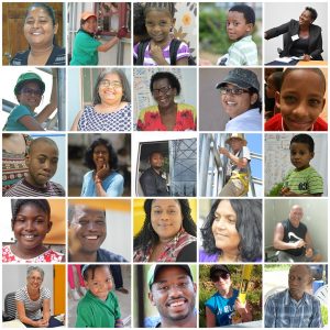 A 25-photo collage of individuals - various ethnicities and ages